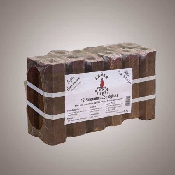 paquete-briquetas-ecologicas-9kg-frontal.jpg Briquetas Ecológicas de Madera 9 kg para Estufa y Chimenea - Imagen 1